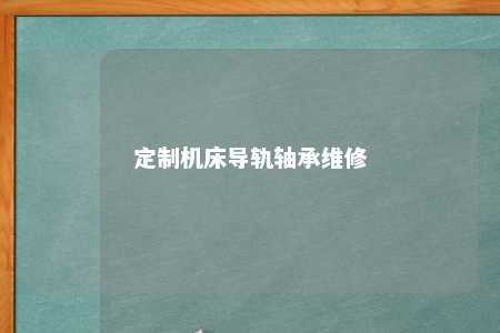 定制机床导轨轴承维修 